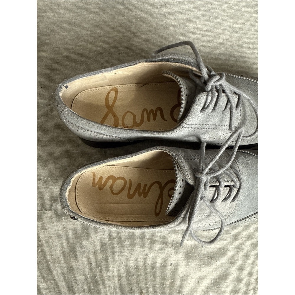 Sam Edelman 8.5M Womens Gray Leather Suede Irving Oxford Lace-up Shoes - Picture 9 of 12